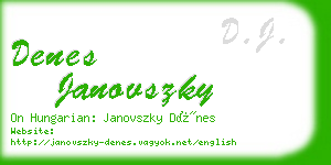 denes janovszky business card